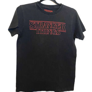 Stranger Things Size Small Black Red Short Sleeve Graphic T-Shirt Casual Top